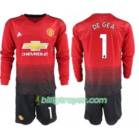 Billige Fotballdrakter Manchester United DE GEA 1 Barn Hjemmedraktsett 2018/19 Langermet